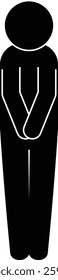 Pictogram of a person bowing, full body