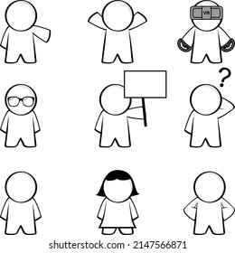pictogram person cartoon pack in vector format