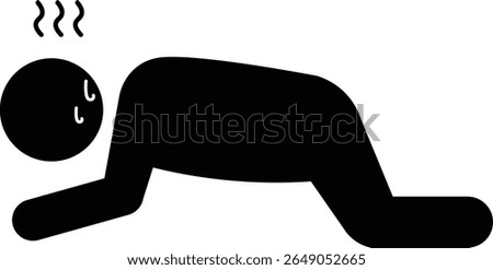Pictogram of a person collapsing due to heat stroke