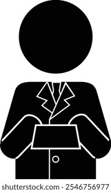 Pictogram of a person handing over a business card