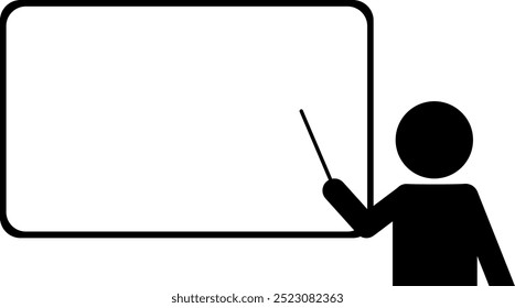 Pictograma de una persona sosteniendo un tablero y un puntero
