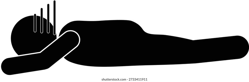 Pictogram of a person lying down in despair