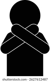 Pictogram of a person making a "NG" pose