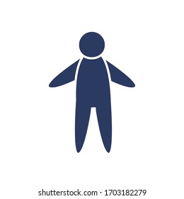 pictogram person stand icon over white background, line style, vector illustration