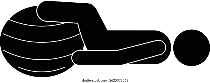 Pictogram of a person training with a balance ball