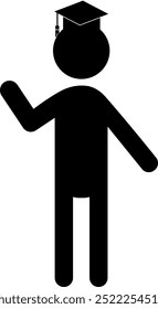 Pictogram of a person wearing a doctor's hat