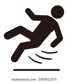 Pictogram of a person who is careful about his step