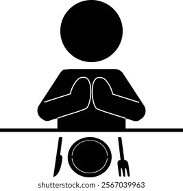 Pictogram of a person who has finished eating