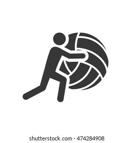 pictogram player ball volleyball sport silhouette icon. Flat and Isolated design. Vector illustration