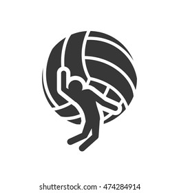 Pictogram Player Ball Volleyball Sport Silhouette Stock Vector (Royalty ...