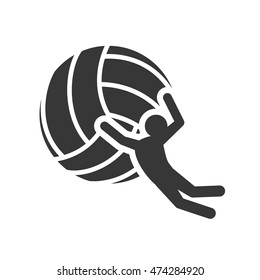 pictogram player ball volleyball sport silhouette icon. Flat and Isolated design. Vector illustration