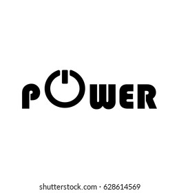 Pictogram power button icon. Black icon on white background.