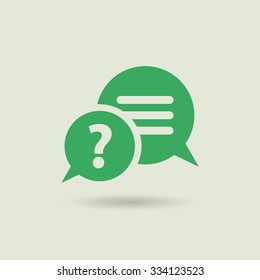 Pictogram of question mark. FAQ icon. Information exchange theme icon. Vector, flat, eps 10