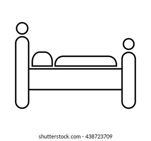 Pictogram resting on bed design, vector graphic