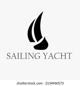 pictogram sailing yacht vector logo template for yacht company or club and shipping company