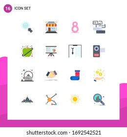 Pictogram Set of 16 Simple Flat Colors of fruit; study; eight; learning; education Editable Pack of Creative Vector Design Elements
