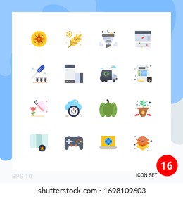 Pictogram Set of 16 Simple Flat Colors of web; page; grains; creative; tool Editable Pack of Creative Vector Design Elements