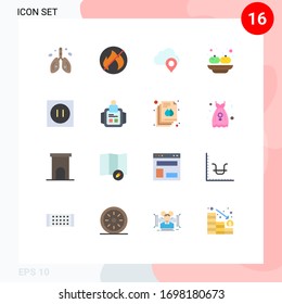 Pictogram Set of 16 Simple Flat Colors of electronic; sandesh; cloud; india; food Editable Pack of Creative Vector Design Elements