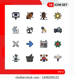 Pictogram Set of 16 Simple Flat Color Filled Lines of change; nature; cold; herb; sweet Editable Creative Vector Design Elements