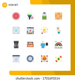 Pictogram Set of 16 Simple Flat Colors of technology; gadgets; battery; devices; mesh Editable Pack of Creative Vector Design Elements