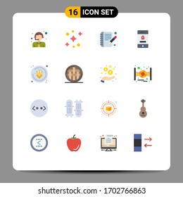 Pictogram Set of 16 Simple Flat Colors of dinner; gluten; edit; allergens; security Editable Pack of Creative Vector Design Elements