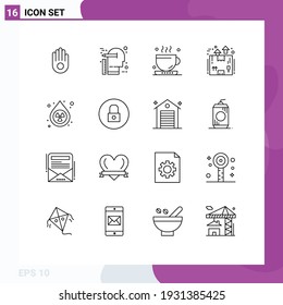 Pictogram Set of 16 Simple Outlines of clean; package; coffee; logistics; box Editable Vector Design Elements