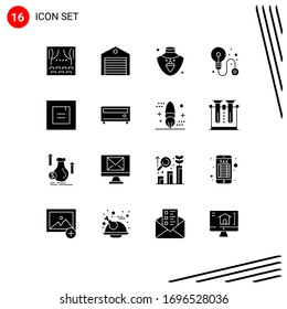 Pictogram Set of 16 Simple Solid Glyphs of window; layout; shipping; process; business Editable Vector Design Elements