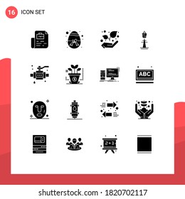Pictogram Set of 16 Simple Solid Glyphs of buildings; tower; eco; sydney; australian Editable Vector Design Elements
