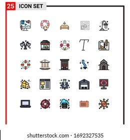 Pictogram Set of 25 Simple Filled line Flat Colors of pertinent; idea; insurance; business; lump Editable Vector Design Elements