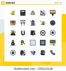 Pictogram Set of 25 Simple Filled line Flat Colors of paint; art; gang; valentine; restaurant Editable Vector Design Elements