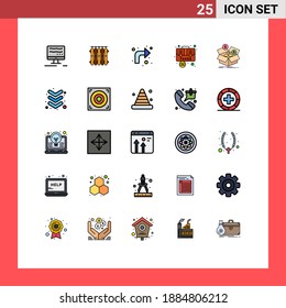 Pictogram Set of 25 Simple Filled line Flat Colors of m savings; briefcase; arrows; baggage; accounting Editable Vector Design Elements