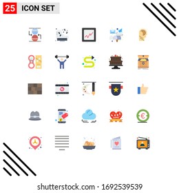 Pictogram Set of 25 Simple Flat Colors of switch; manipulate; graph; human; mail Editable Vector Design Elements