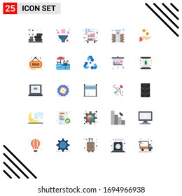 Juego de pictogramas de 25 colores planos sencillos del dólar; hospital; celebrar; vida; elementos de diseño de vectores editables de archivos