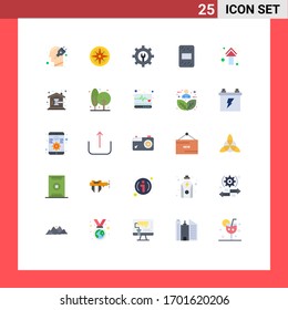 Piktogramm-Set mit 25 einfachen flachen Pfeilfarben; Packung; Navigator; Grossen; Editierbare Design-Elemente für Vektorillustrationen mit Schlüssel