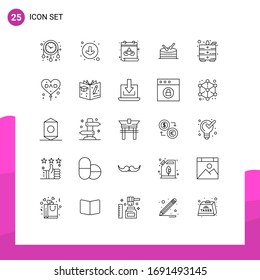 Pictogram Set of 25 Simple Lines of father; balloon; mask; table; draw Editable Vector Design Elements