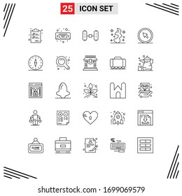 Pictogram Set of 25 Simple Lines of cursor; witch; vga; wish; magic Editable Vector Design Elements