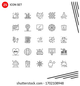 Pictogram Set of 25 Simple Lines of woman; harvest; clean; grain; autumn Editable Vector Design Elements