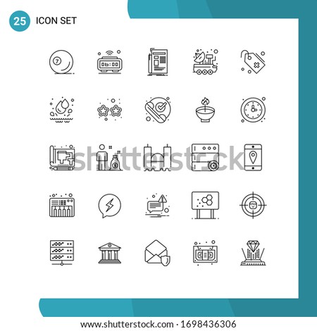 Pictogram Set of 25 Simple Lines of science; car; iot; newspaper; news Editable Vector Design Elements