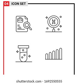 Pictogram Set of 4 Simple Filledline Flat Colors of worker; tube; jobs; laboratory; test Editable Vector Design Elements