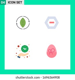 Juego de pictogramas de 4 iconos planos simples de energía; mano; poder; menos; elementos de diseño de vectores editables por tiempo