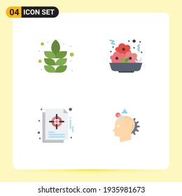 Juego de pictogramas de 4 iconos planos simples de loto; gestión; rápido; nugget; elementos de diseño de vectores editables de destino