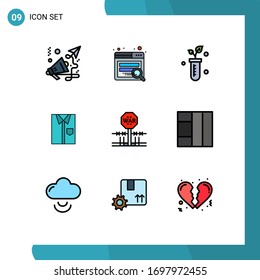 Pictogram Set of 9 Simple Filledline Flat Colors of wear; fashion; plant; dress; cloth Editable Vector Design Elements