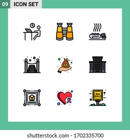 Pictogram Set of 9 Simple Filledline Flat Colors of investment; services; care; premium; spa Editable Vector Design Elements