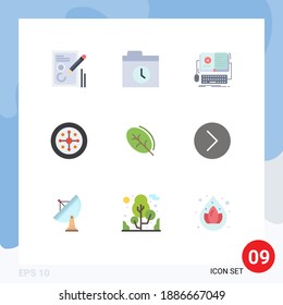 Pictogram Set of 9 Simple Flat Colors of ecology; holiday; book; festival; video Editable Vector Design Elements