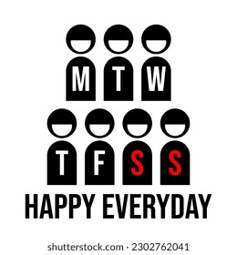 Pictogram showing happy people everyday