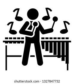 Pictogram of singer vector element.