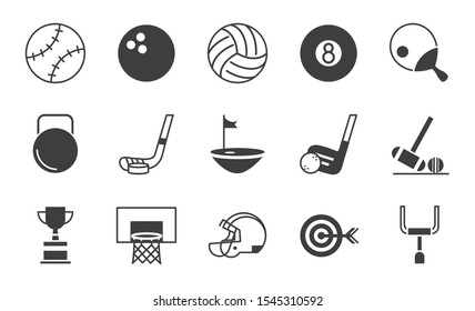 pictogram sport equipment related icons set vector illustration