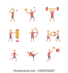 Pictogram sport icons set. Olympic Games color icons.