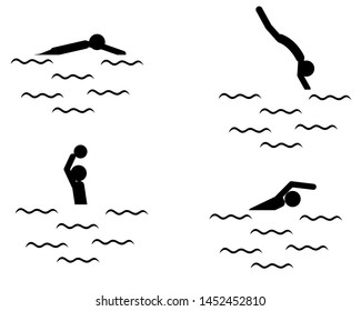 Pictogram of sports activities in water