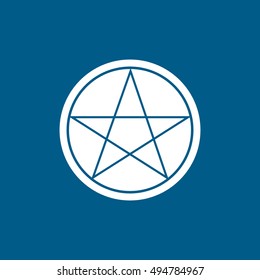 Pictogram Star Halloween Concept Flat Icon On Blue Background